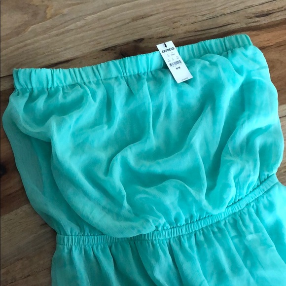 Express Mint green NWT strapless mini dress - Picture 3 of 3